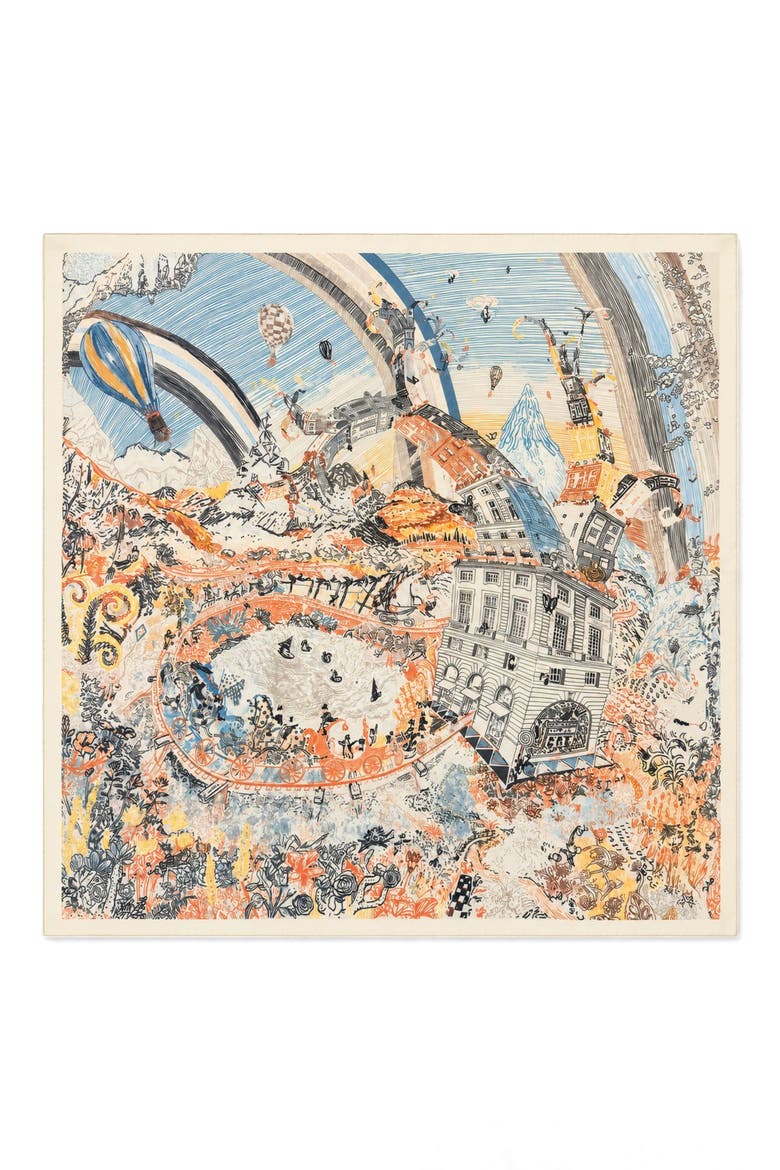 Cityscape Motif Bandana, Alternate, color, IVORY