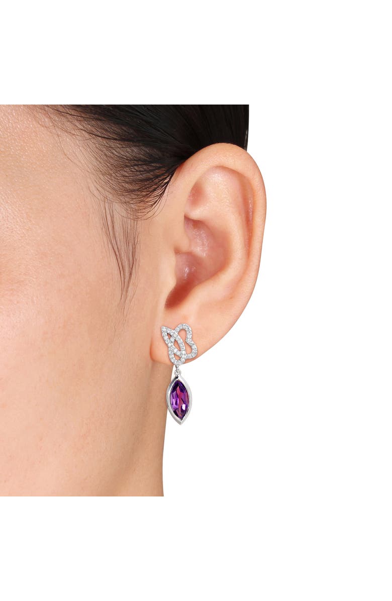 Julianna B. Diamond & Amethyst Earrings 14k White Gold, Alternate, color, 