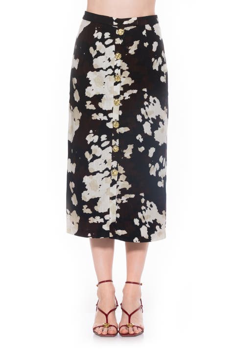 Carla Button Front Midi Skirt