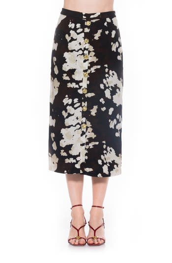 Alexia Admor Carla Button Front Midi Skirt