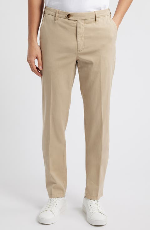 Regular Fit Flat Front Comfort Twill Pants