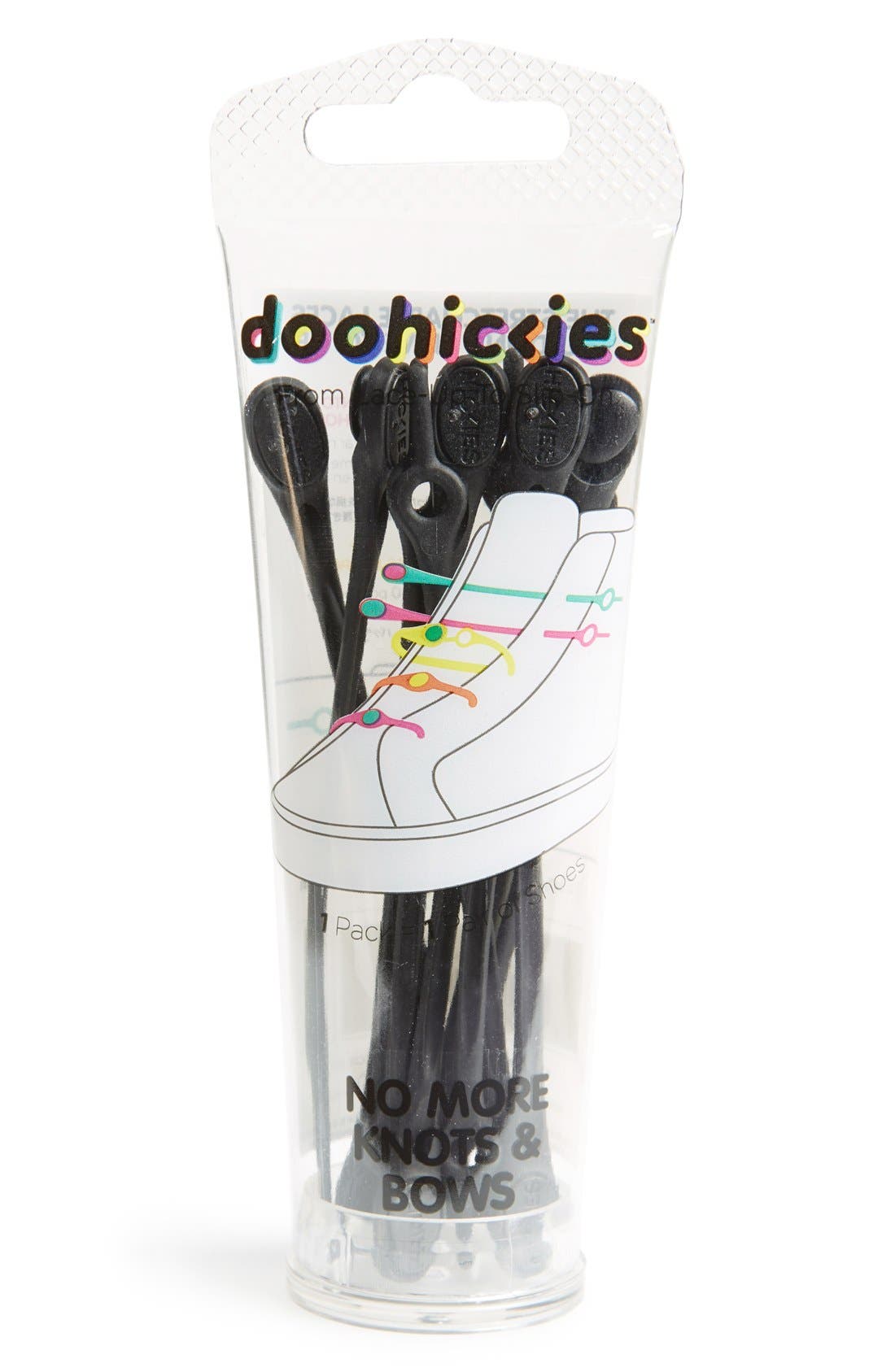 'Doohickies' Stretch Lacing System, Main, color, BLACK