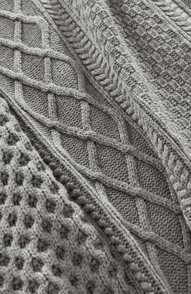 Boll & Branch Aran Cable Organic Cotton Throw Blanket, Alternate, color, 