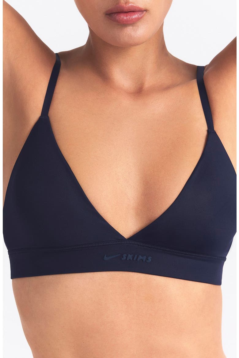 Shine Triangle Bra, Alternate, color, NAVY
