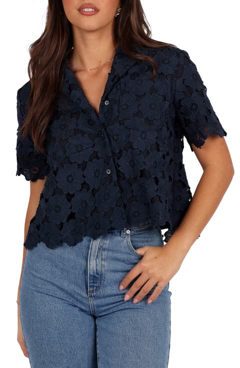 Locale Floral Lace Camp Shirt