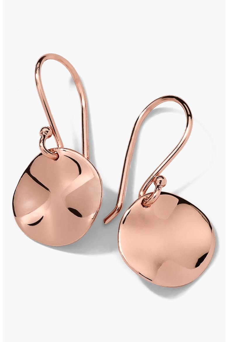 Rosé Small Wavy Disc Earrings, Main, color, ROSE