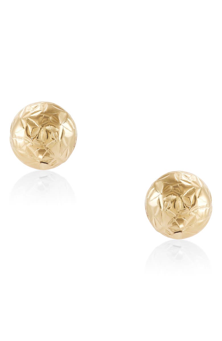 Frankie & Zoe High Polish Ball Stud Earrings, Alternate, color, Yellow Gold