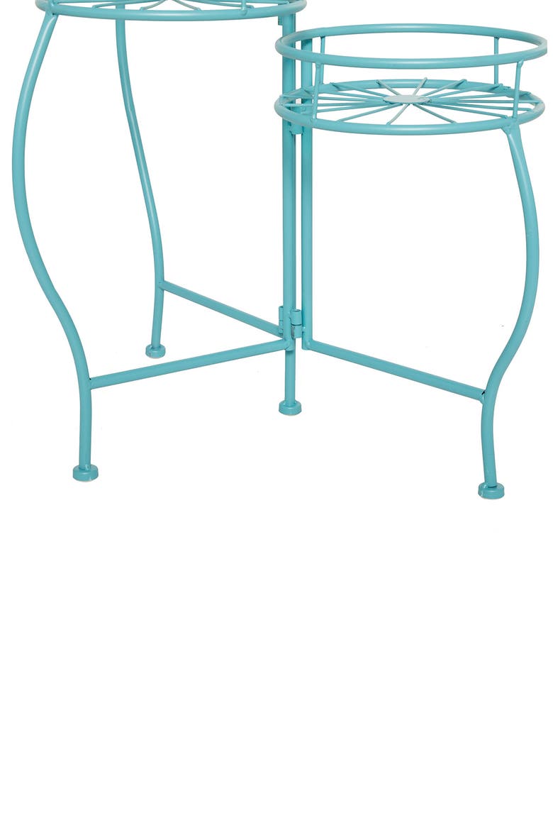Blue Metal Indoor/Outdoor Three-Tier Starburst Plant Stand, Alternate, color, BLUE