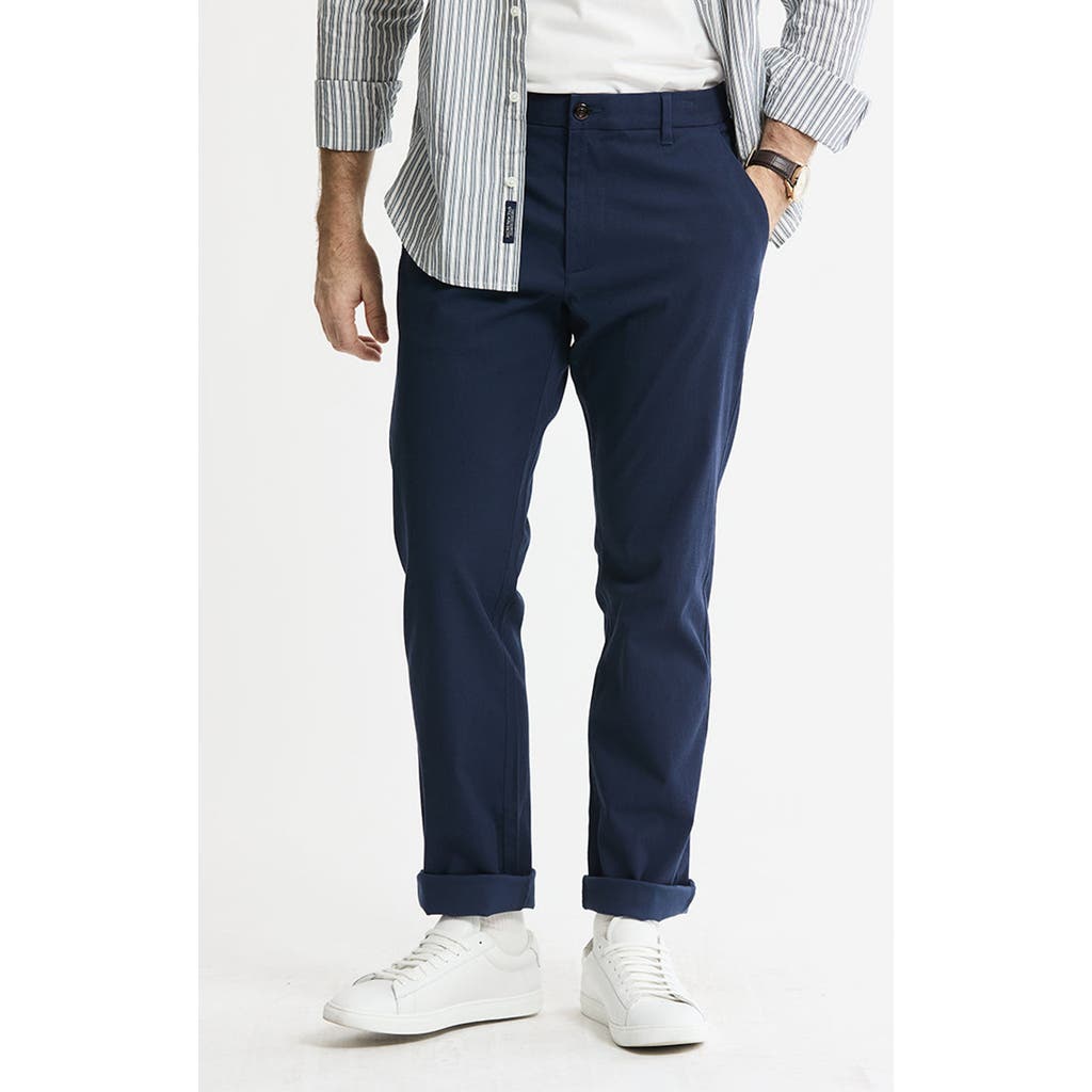 JACHS Cotton Silk Blend Stretch Chino Pants in Navy at Nordstrom, Size 40