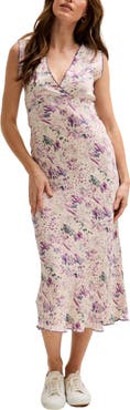 Lily and Lionel London Zola Bias Cut Wonderland Print Midi Dress