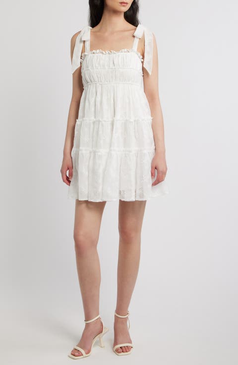 Tiered Eyelet Mini Sundress