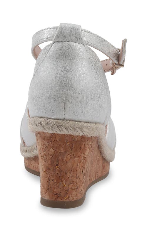 Kenneth Cole Kids' Anastasia Charlie Wedge Sandal In White/silver
