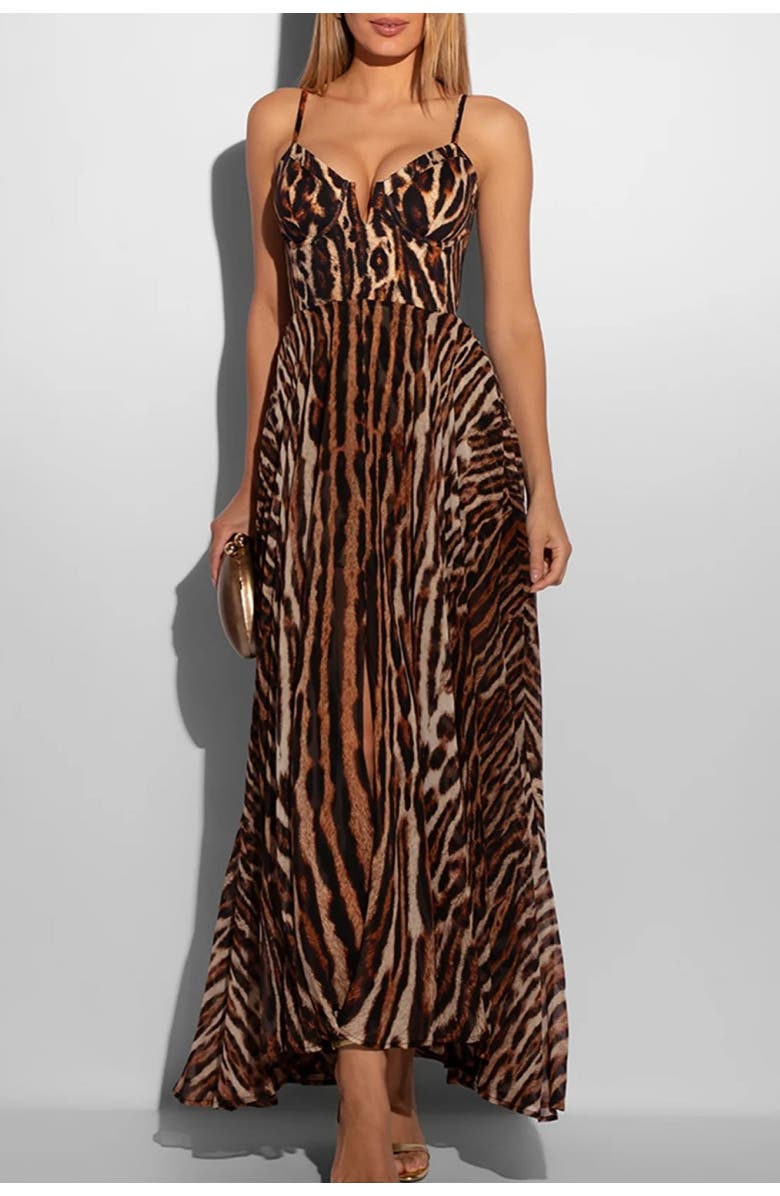 TA3 Mega Sculpting V-wire Maxi Dress, Main, color, Pilates Cat