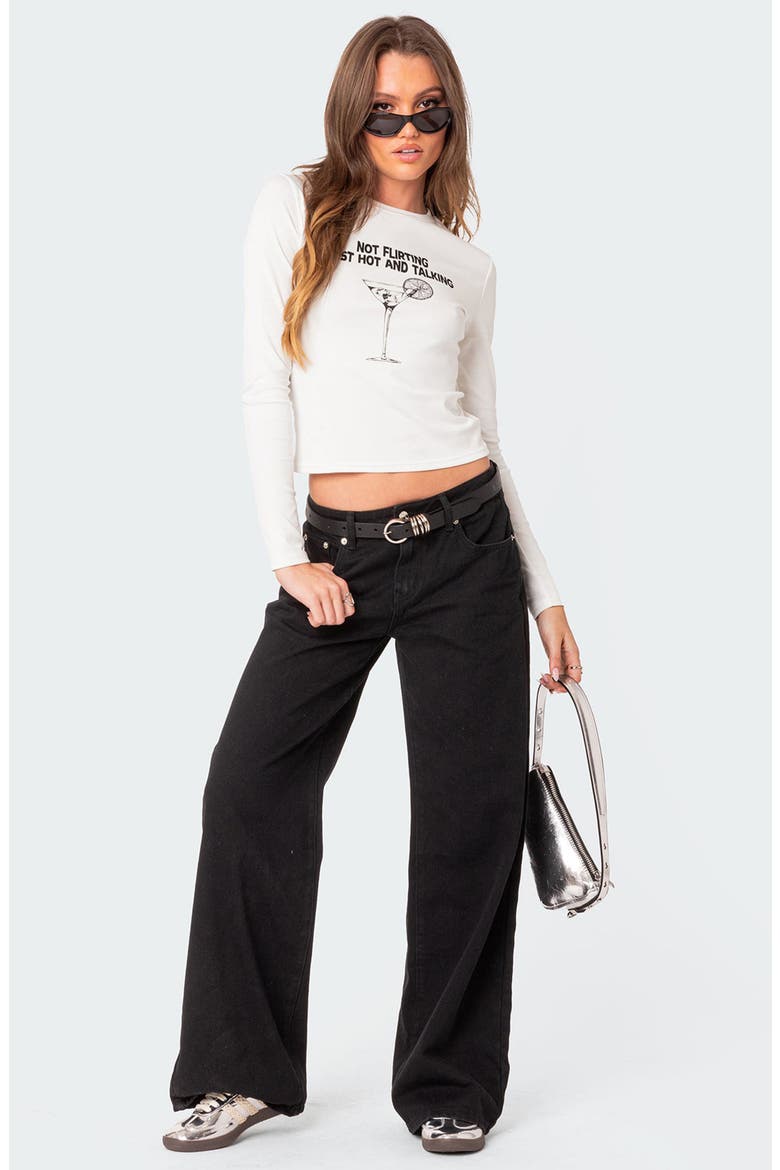 Flirty Long Sleeve Graphic T-Shirt, Alternate, color, CREAM