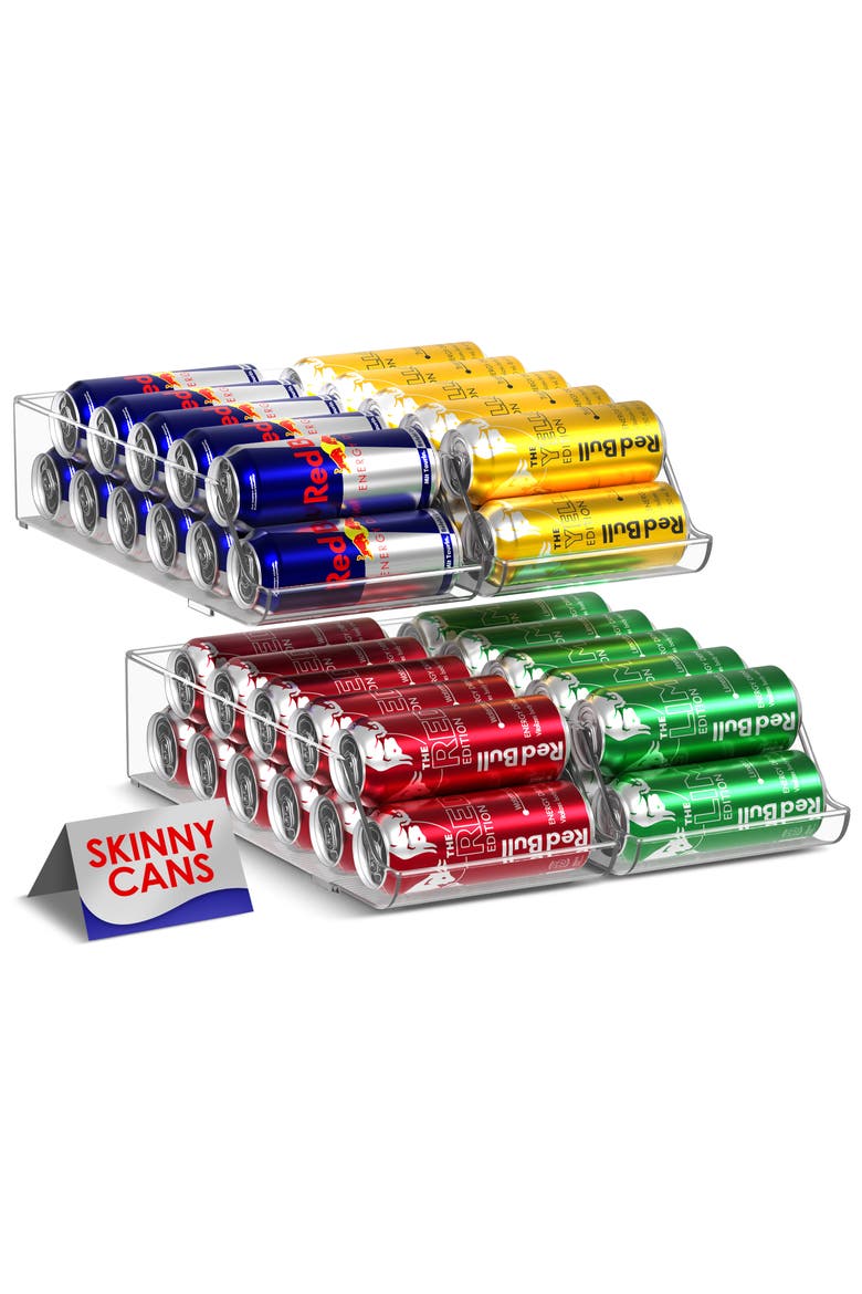 4-Pack Slim Can Organizers, Alternate, color, CLEAR