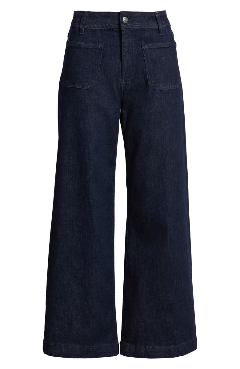 Mavi Jeans Paloma Marine Patch Pocket High Waist Wide Leg Jeans, Alternate, color, Rinse Flex Blue