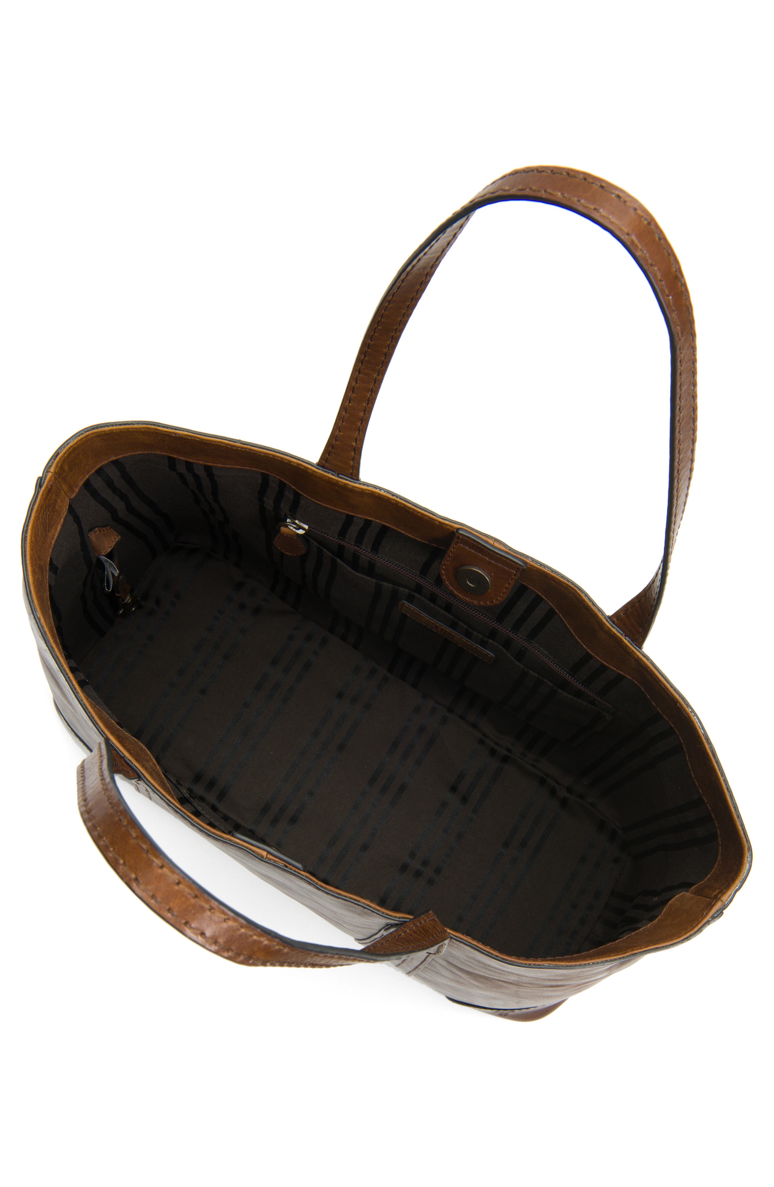 Frye Melissa Leather Shopper, Alternate, color, Dark Brown