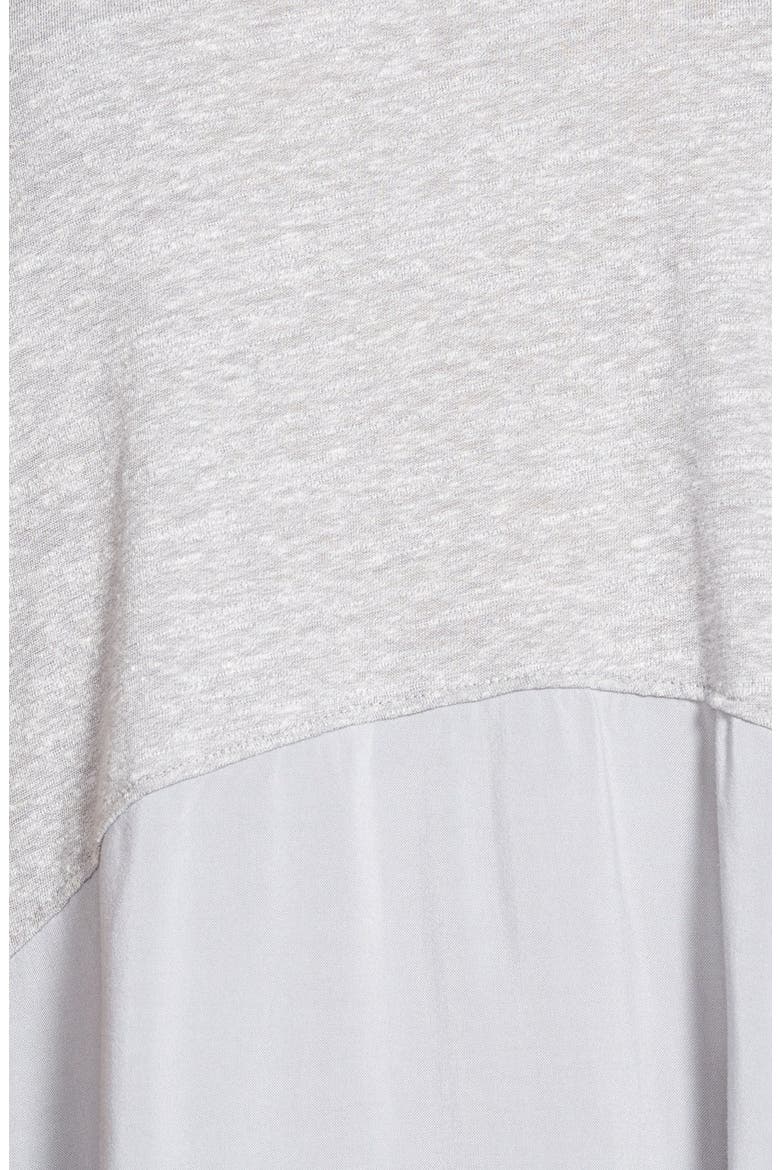 Sleeveless Knit Tank with Woven High/Low Hem, Alternate, color, HEATHER GREY