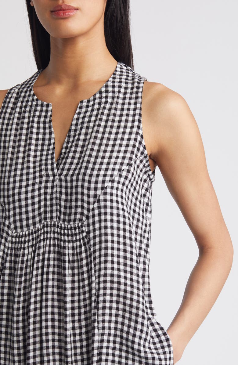 NIC+ZOE Gingham Sleeveless Dress, Alternate, color, Black Multi