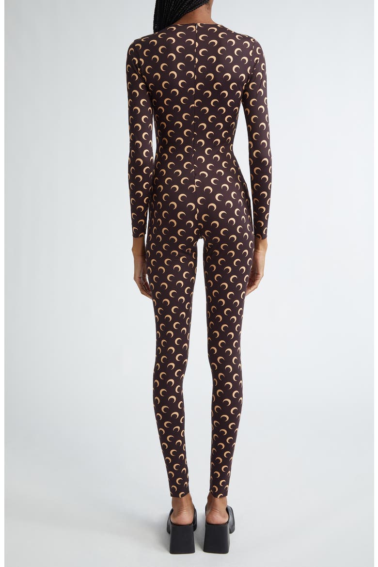 Moon Print Catsuit, Alternate, color, ALL OVER MOON BROWN