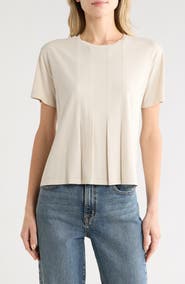 Melrose and Market Short Sleeve Pleated Cotton T-Shirt