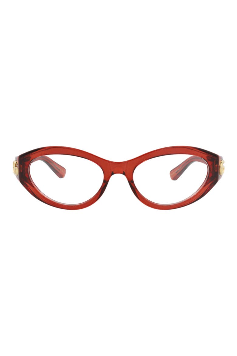 51mm Cat Eye Optical Glasses, Main, color, BURGUNDY BURGUNDY TRANSPARENT