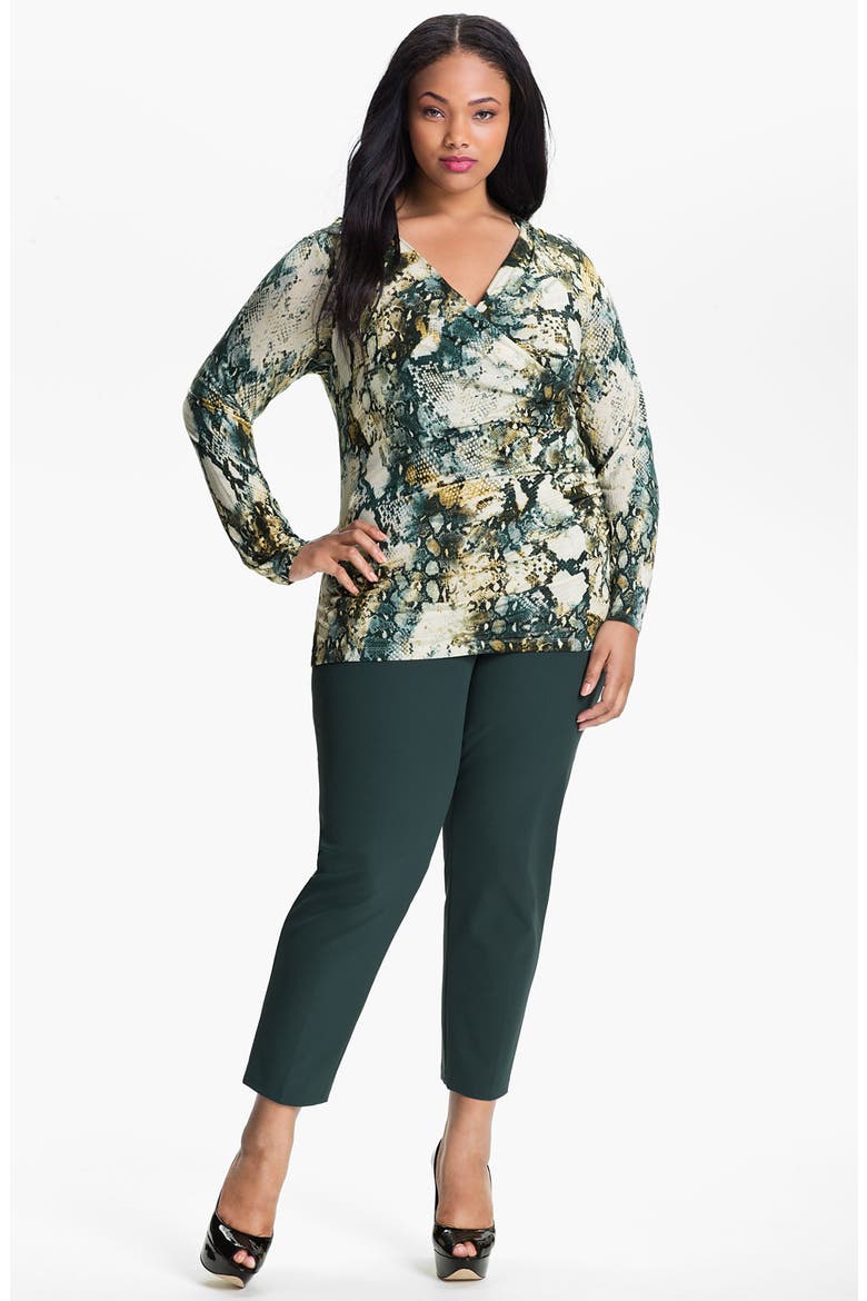 Faux Wrap Knit Top, Main, color, ARMY