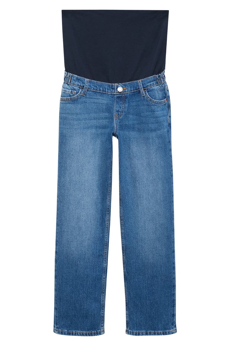 Over the Bump Ankle Straight Leg Maternity Jeans, Alternate, color, DARK BLUE