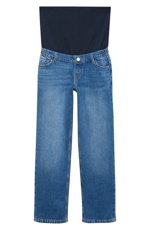 Mango Over The Bump Ankle Straight Leg Maternity Jeans In Blue