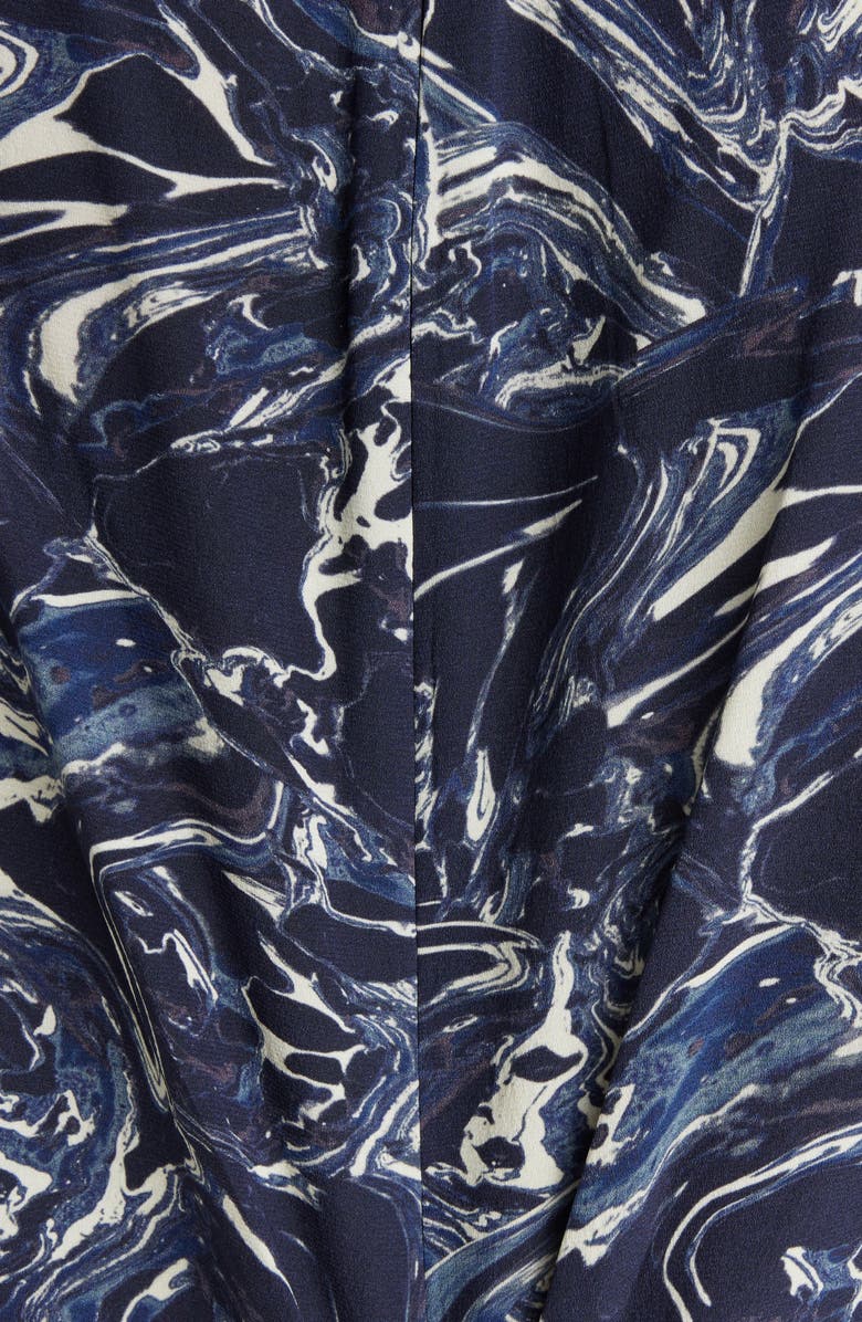 Isabel Marant Albini Marble Print Ruched Silk Dress, Alternate, color, 