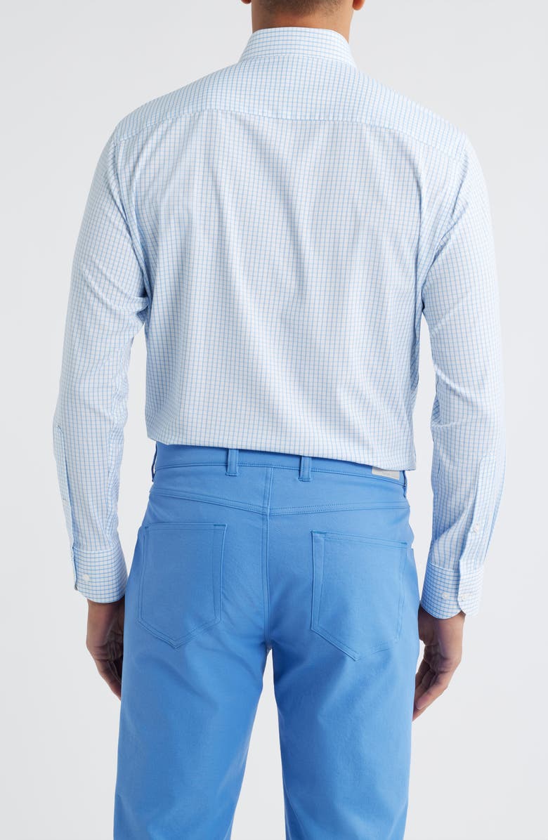 Peter Millar Hanford Check Performance Twill Button-Down Shirt, Alternate, color, Cottage Blue