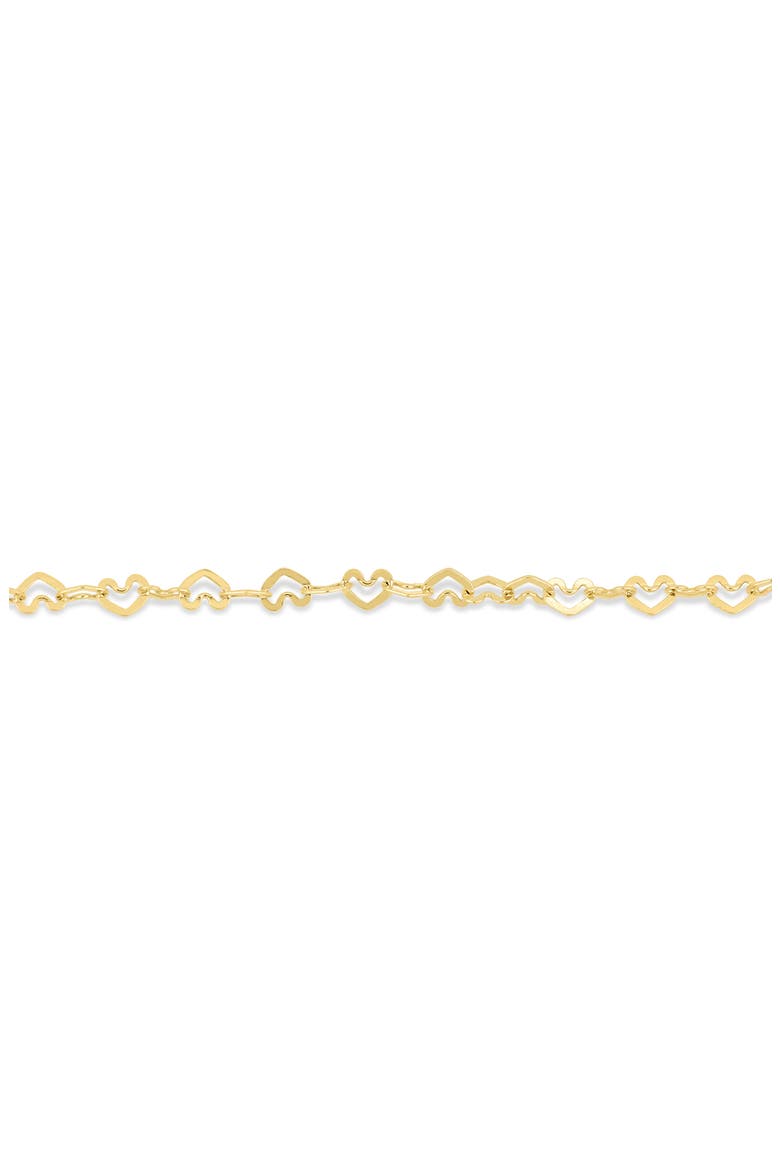 14K Gold Heart Chain Bracelet (Online Trunk Show), Alternate, color, 14K YELLOW GOLD