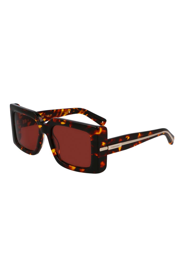 Prisma 55mm Modified Rectangular Sunglasses, Alternate, color, DARK TORTOISE