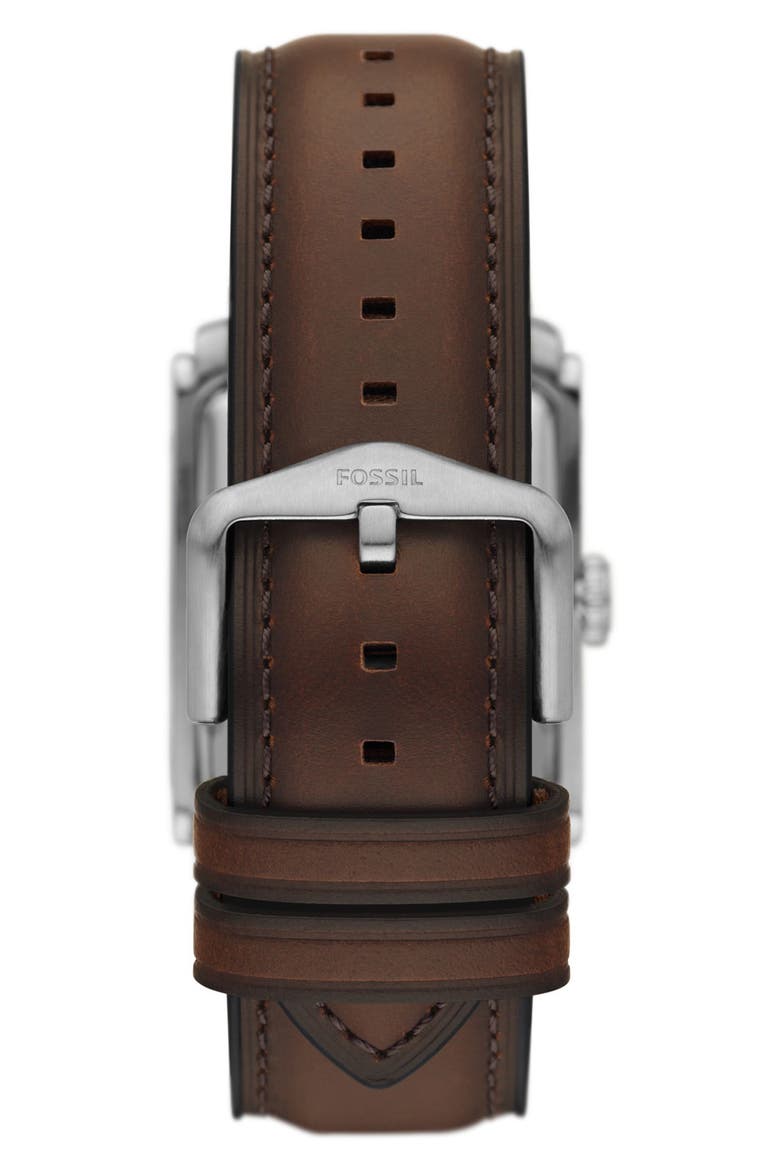 Carraway Leather Strap Watch, 30mm, Alternate, color, BROWN/ SILVER