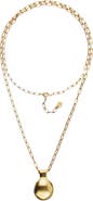 UNODE50 18K Gold-Plated Long Necklace with Large Dial