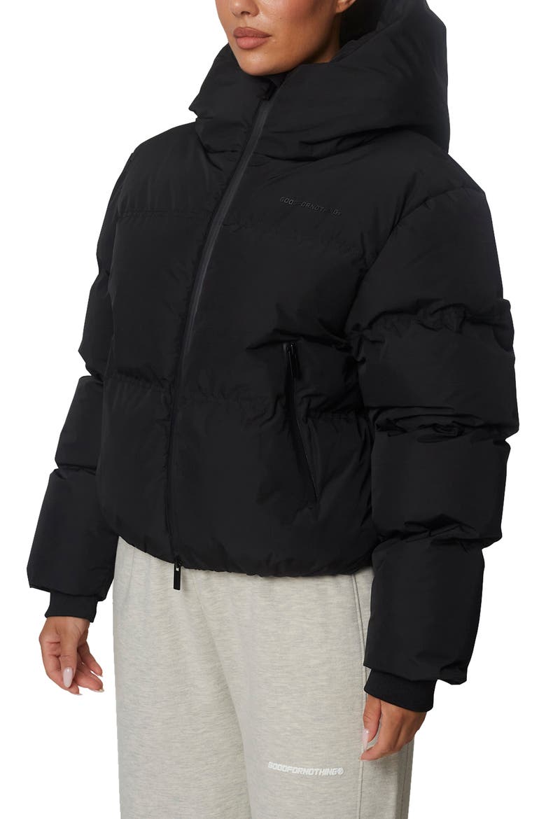 Short Pp Padded Hooded Jacket, Alternate, color, Black
