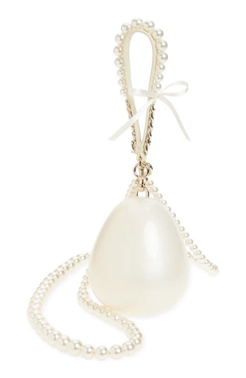 Micro Egg Clutch with Imitation Pearl Strap