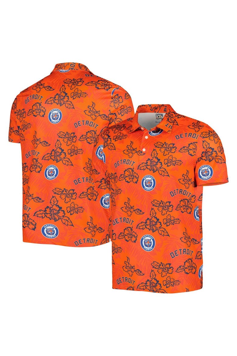 Men's Reyn Spooner Orange Detroit Tigers Cooperstown Collection Puamana Print Polo, Main, color, Orange