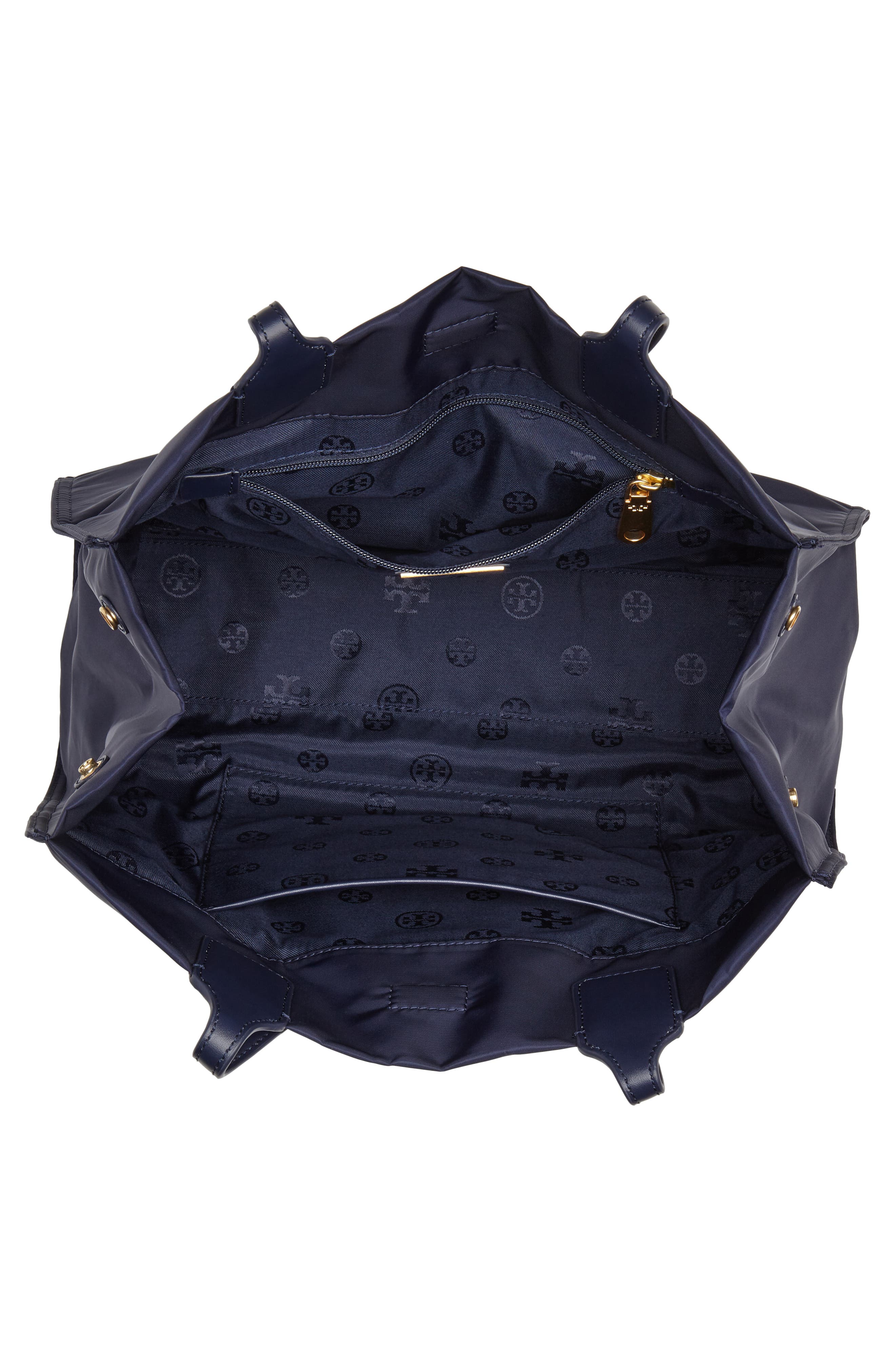 'Mini Ella' Nylon Tote, Alternate, color, TORY NAVY