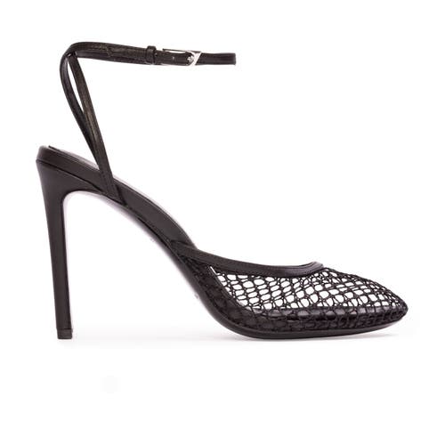 Black Suede Studio Millie100 Mesh Sandal In Black