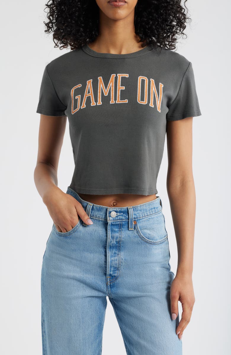 Junk Food Game On Cotton Graphic Baby Tee, Main, color, Vintage Black