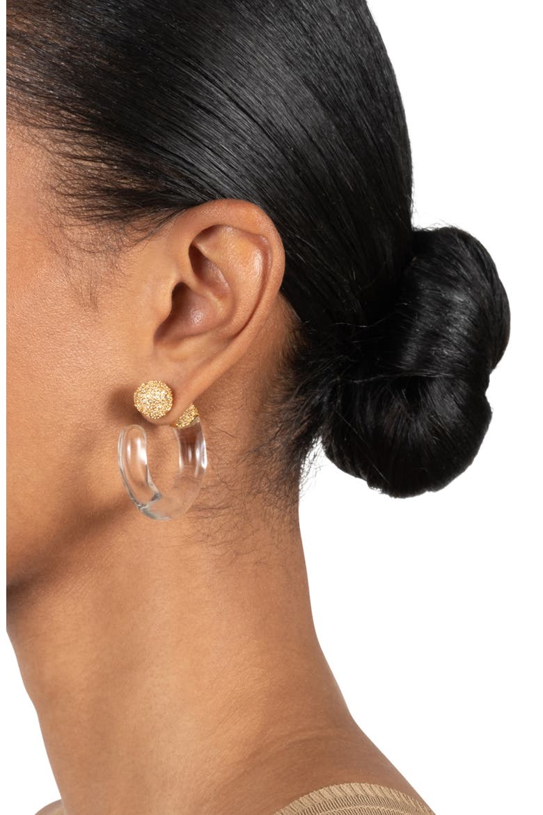 Liquid Lucite Crystal Hoop Earrings, Alternate, color, GOLD