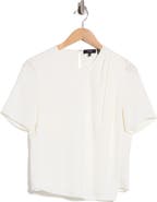 Theory Draped Shoulder Silk Top