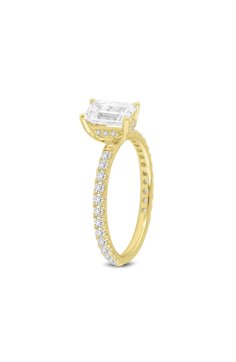 LuvMyJewelry Meline14K Yellow Gold Emerald Cut Lab Grown Diamond Hidden Halo Engagement Ring - 2.08 Ct, Alternate, color,