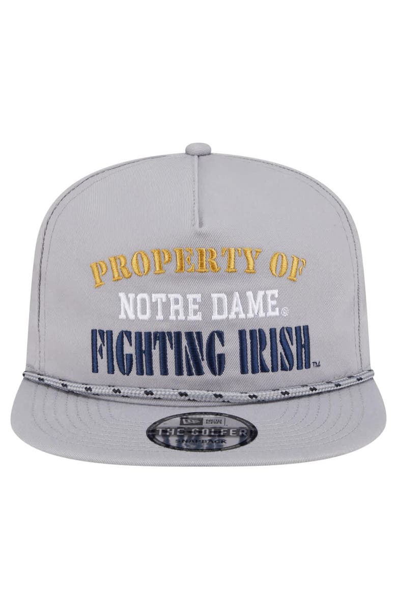 New Era Men's New Era Gray Notre Dame Fighting Irish Golfer Vintage Adjustable Hat, Alternate, color, 