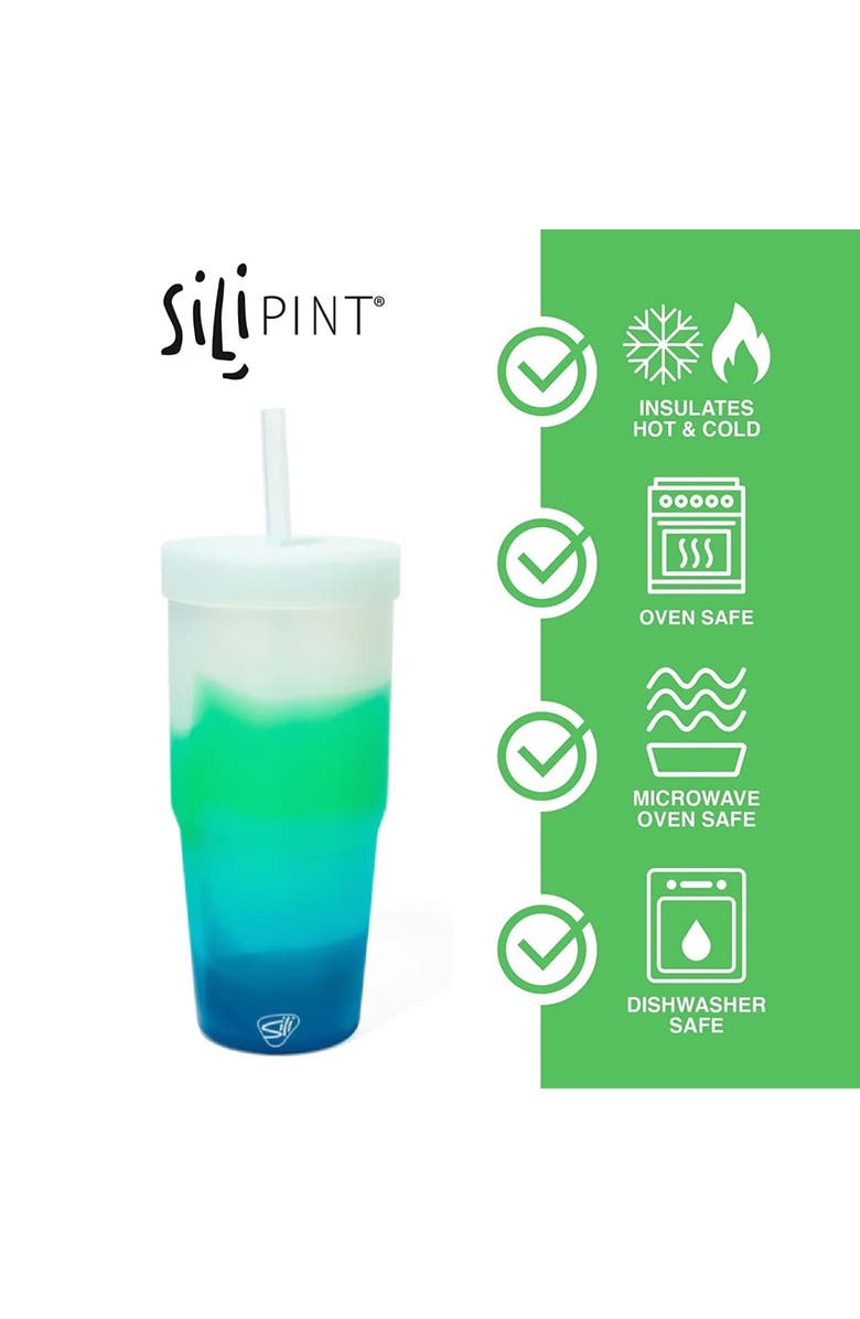 Silipint Silicone 32oz Straw Tumbler, Alternate, color, Multicolored