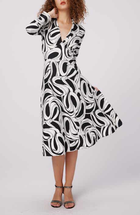 Ryan Abstract Print Long Sleeve Dress