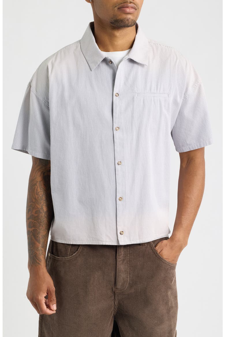 Summer Cotton Button-Up Shirt, Alternate, color, GINGHAM