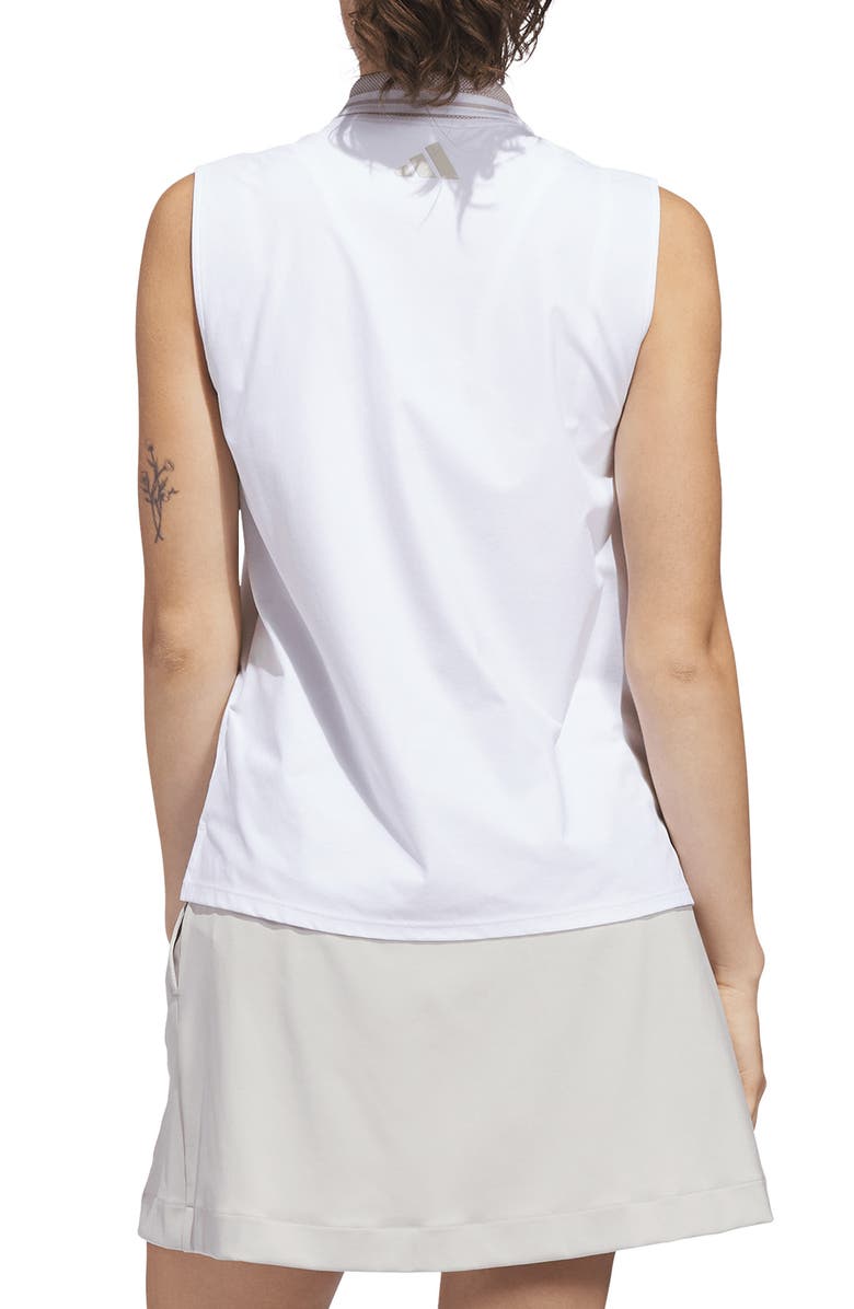 adidas Performance Sleeveless Polo, Alternate, color, White/ Beige