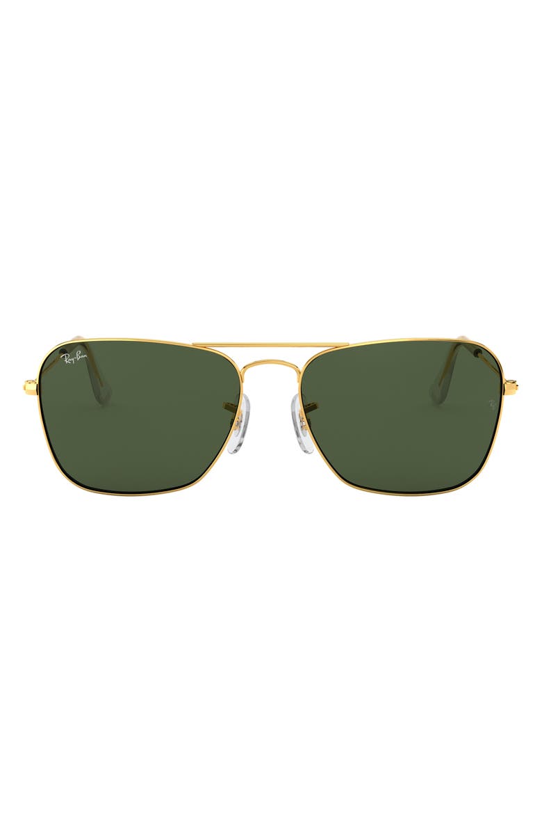 Ray-Ban 'Caravan' 58mm Aviator Sunglasses, Main, color, Gold